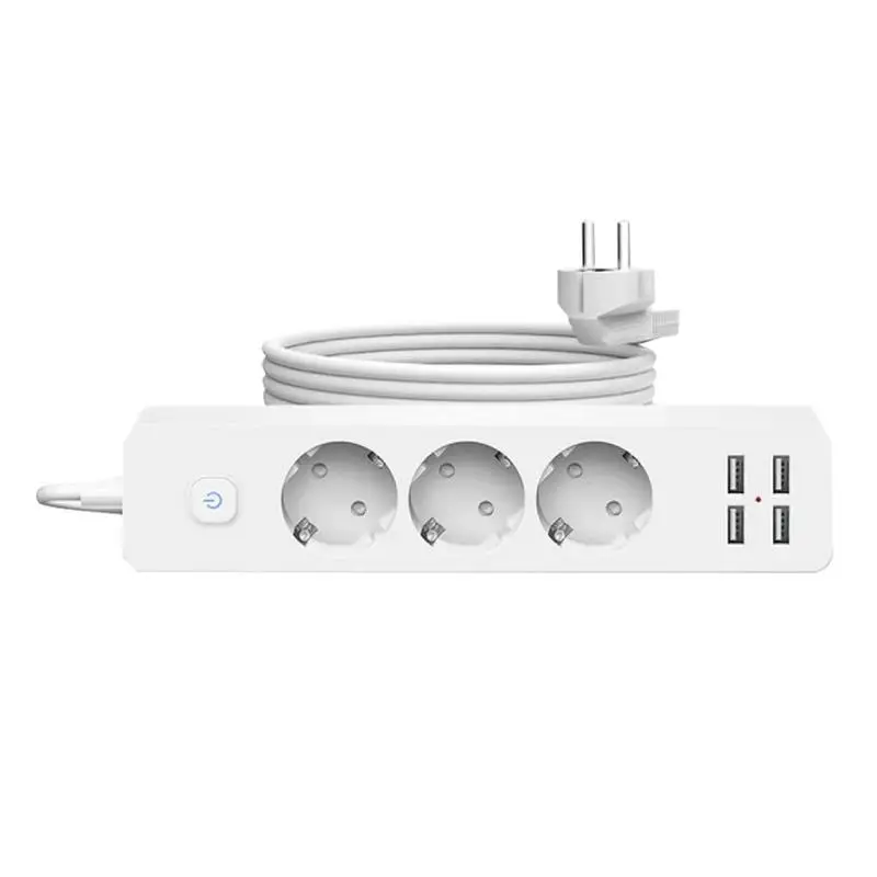 Spina ue 3 prese elettriche 4USB ciabatta 5V 2.4A 1.8M presa per cavo di prolunga per spina Home Office con striscia interruttore principale