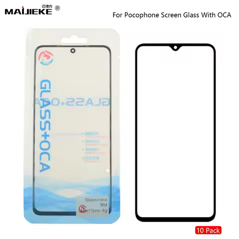 10PCS Ori Screen Front Glass Laminated OCA For Xiaomi Pocophone Poco M4 M3 X4 Pro 5G X3 Pro GT F3 F5 Pro LCD Outer Glass