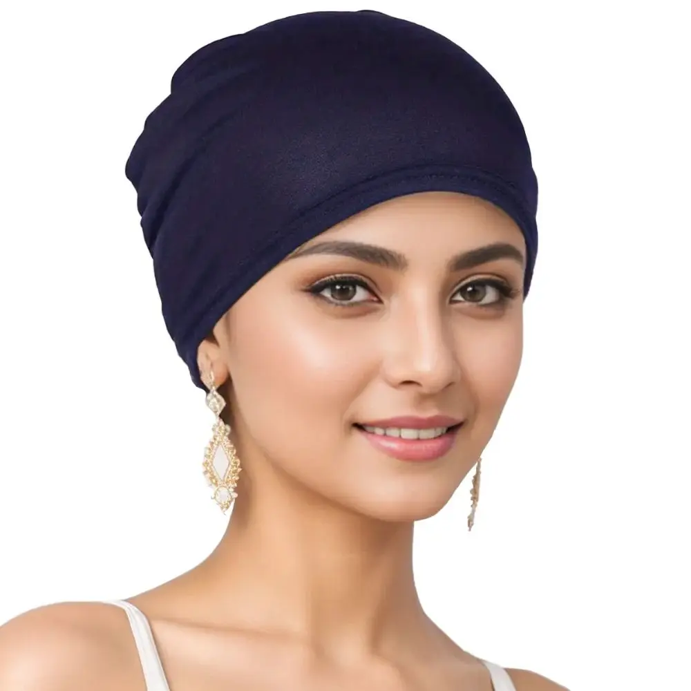 New Premium Muslim Hijab Caps Fashion Cotton Elastic Bonnet Cap Solid Color Women's Head Hood Closed Hijab Underscarf