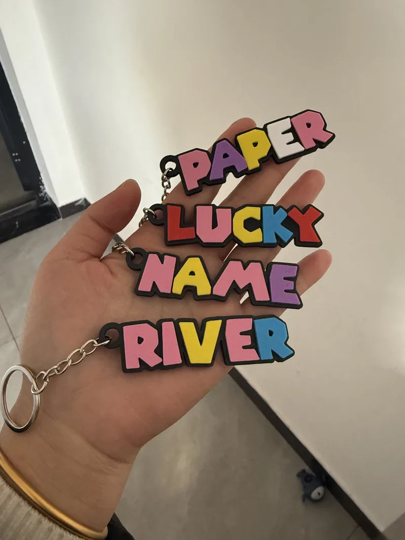 

Customize Keychain Custom Keyring Engraved with Your Name Personalized Cute Bag Charm Tree Socks Decoration Key Ring Gift