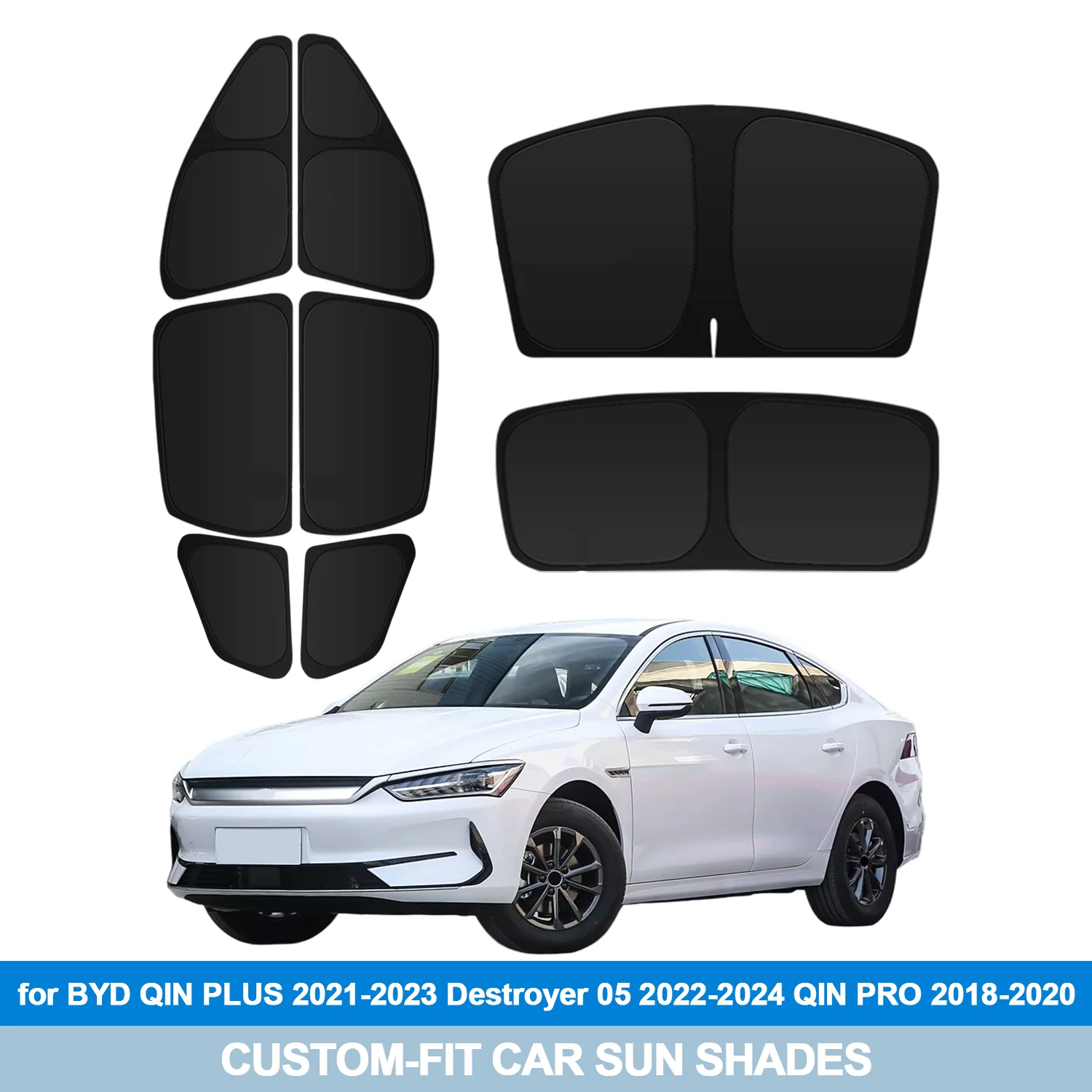 

For BYD QIN PLUS 2021-2023 Destroyer 05 2022-2024 QIN PRO 2018-2020 Windshield Sun Shade Side Window Shades Cover Sun Visor