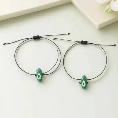 

2pcs Avocado Bracelet For Women Braided Friendship Handmade Woven Couples Teen Girls Durable Colorfast Rustproof Comfortable