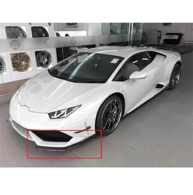 Real Carbon Front Car Front Bumper Side Splitters Spoiler Cover Fit For Lamborghini LP580 LP610 2014-2017