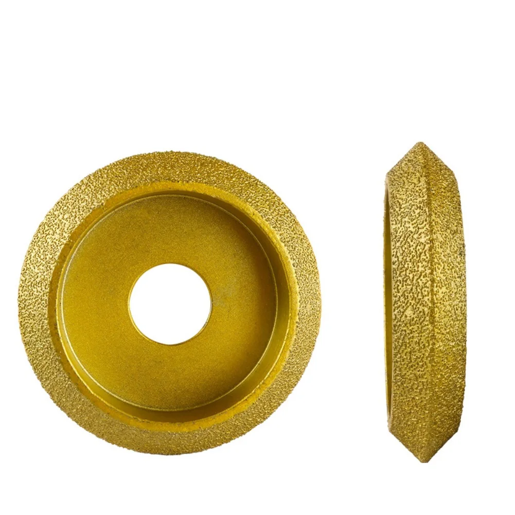 V Shape Dry Vacuum Brazed Grinding Wheel 3 Inch 75mm Edging Profile Disc For Marble Quartz Stone Glass Cutting