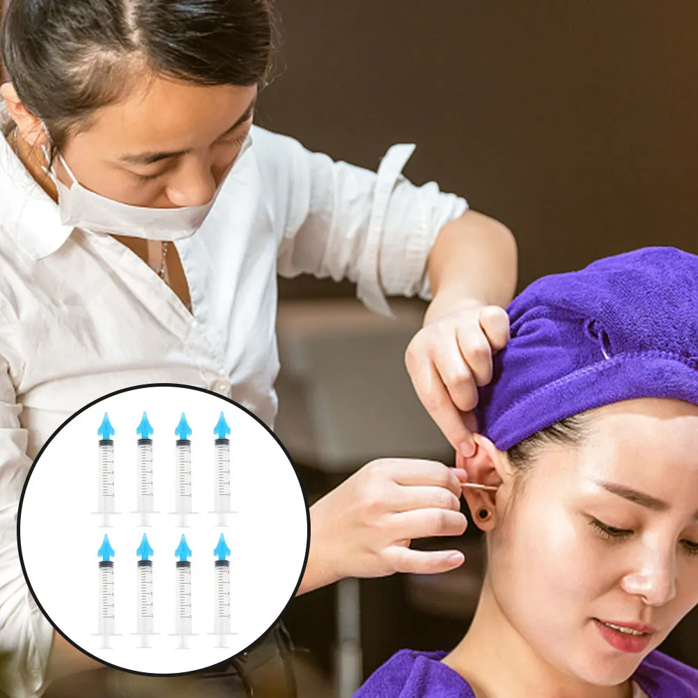 

4 set Plastic Syringes With Measurement Scale Wax Removal Tools Ear Cleaning Irrigator Earwax Cleaner Ear Care Supplies