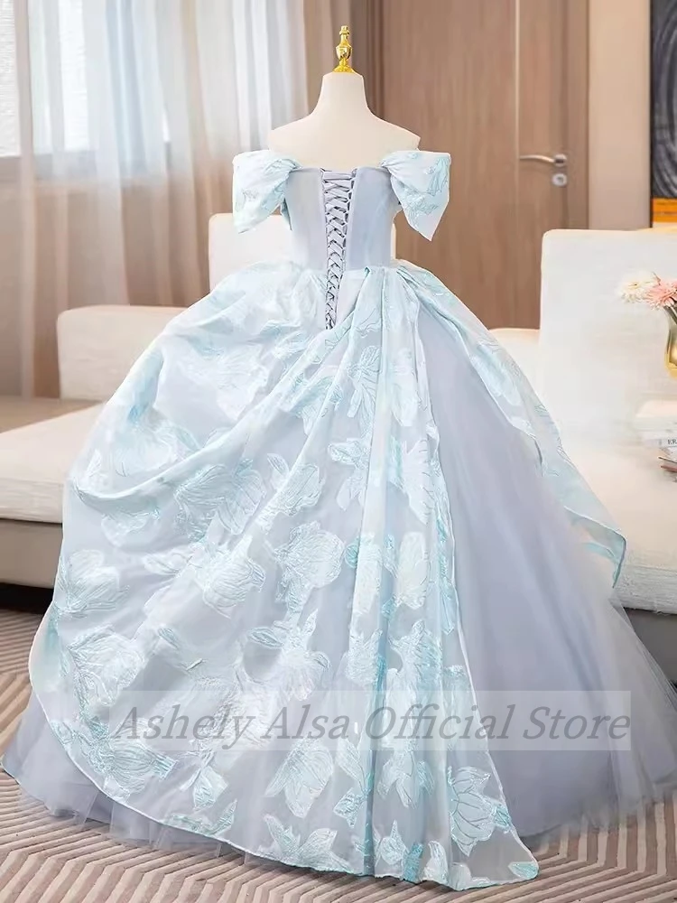 Customized Real Picture Elegant Prom Dresses Short Sleeve Tulle Long Women Formal Evening Dress Quinceanera 15 16 Party Wear