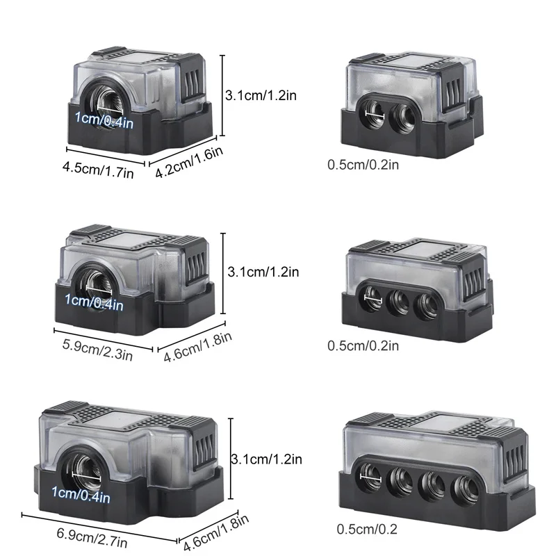2PCS 자동차 배포 블록 연결 블록 오디오 분배기 접지 배포 블록 스피커 증폭기 분배기 오디오 Ca