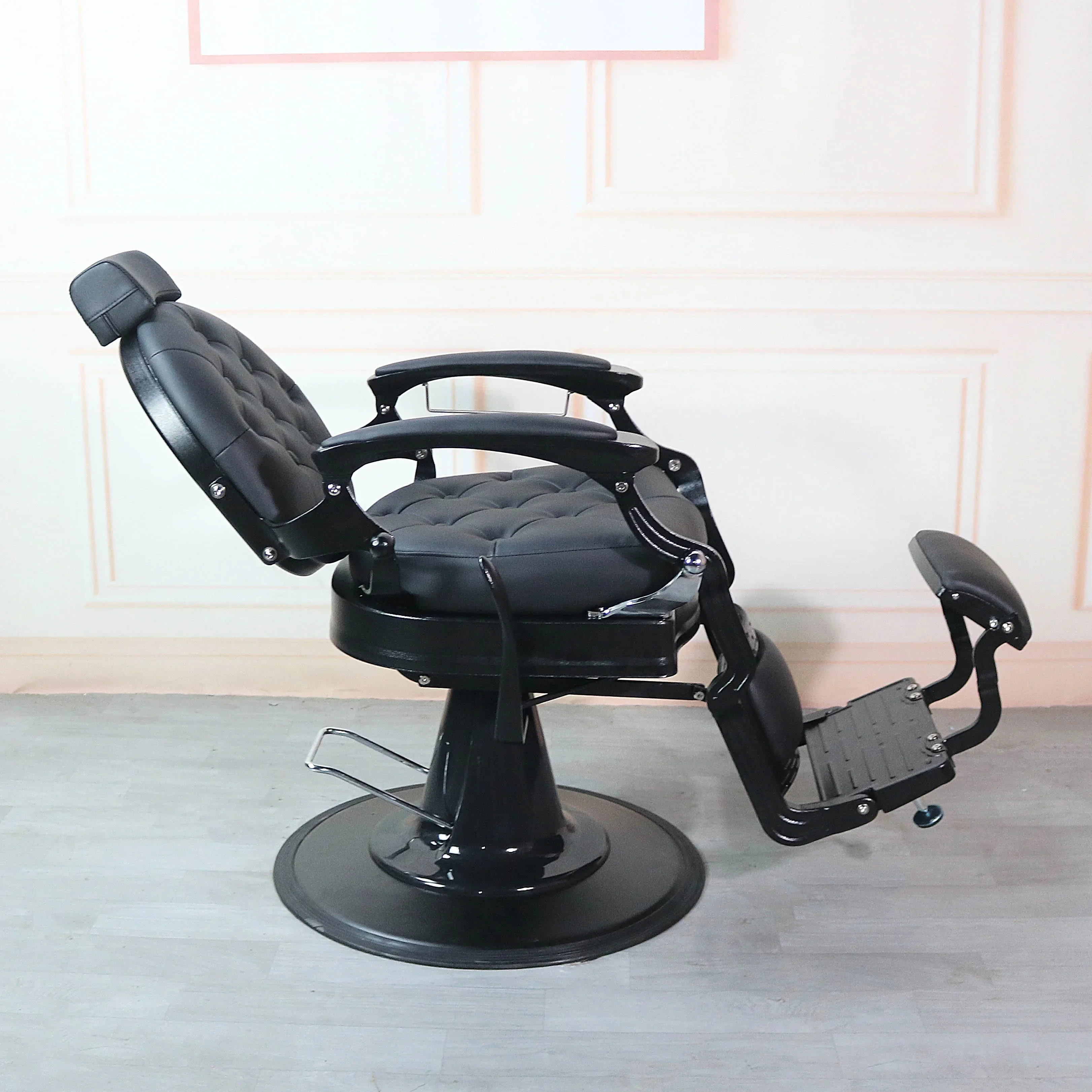 Hair Cutting Reclining Grooming Massage Chair Retro Salon Hairdressing Barber Chair