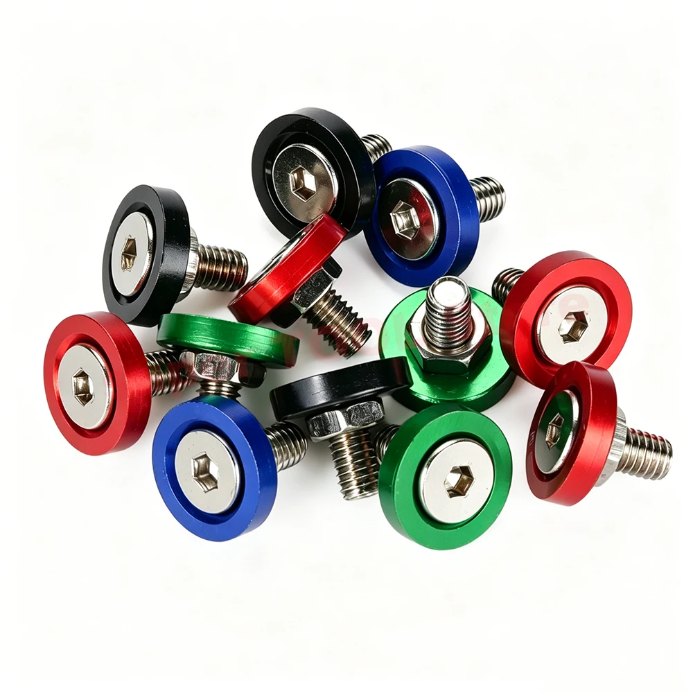 10 Pcs JDM Style Fender Washers M6 Bolt Set Car Modification Gasket Screw Fender Bumper Engine Aluminum Alloy Concave Hex Screws