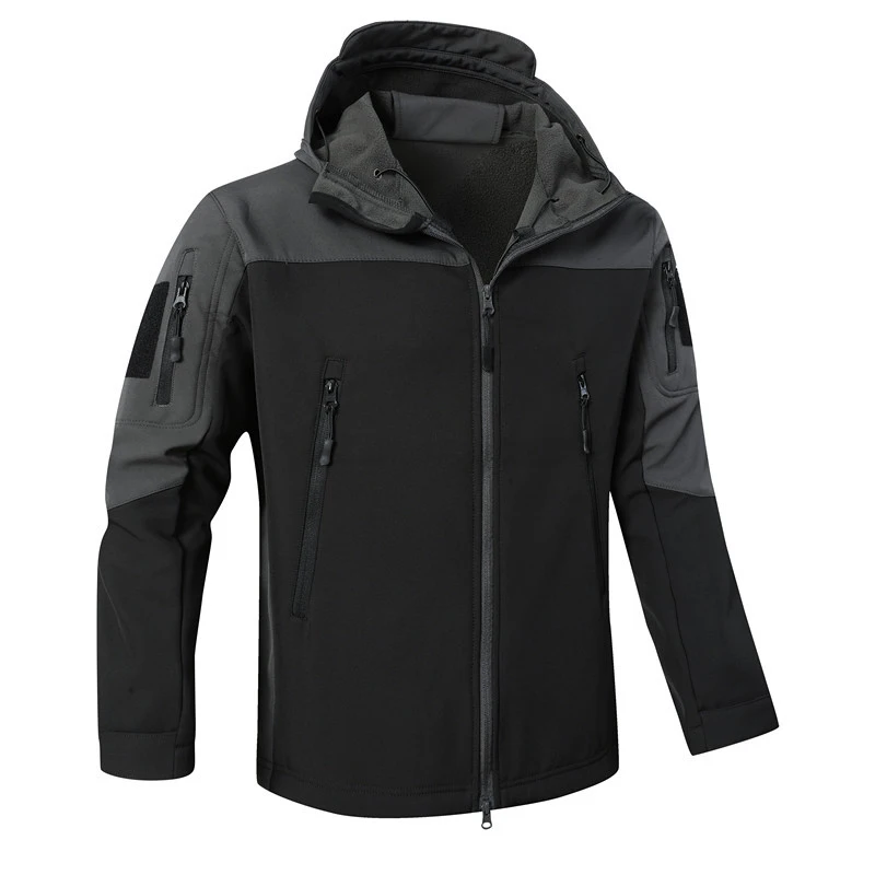 

Autumn Winter Men's Tactical Softshell Jackets Men Hiking Warm Waterproof Workwear Jacket Men Windbreaker Hooded Combat Coats