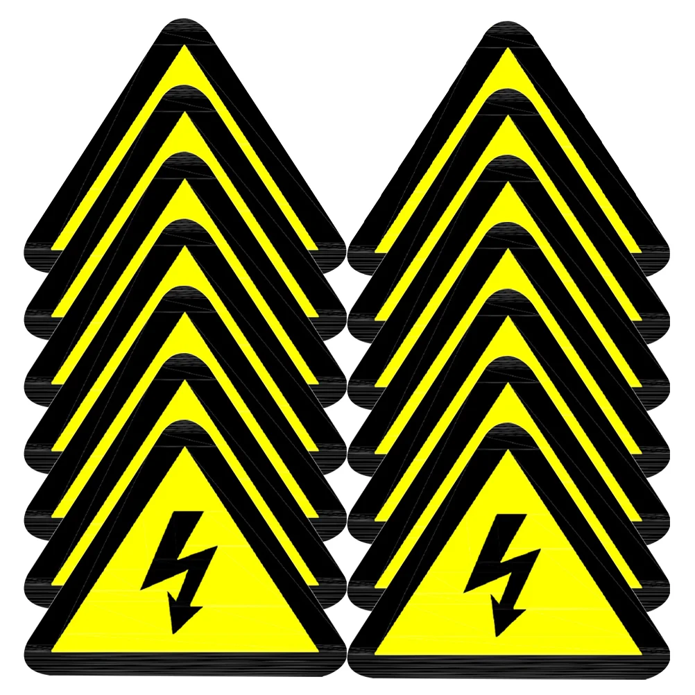 15 Pcs Warning Sign Stickers Electric Shocks Equipment Decals with Electricity