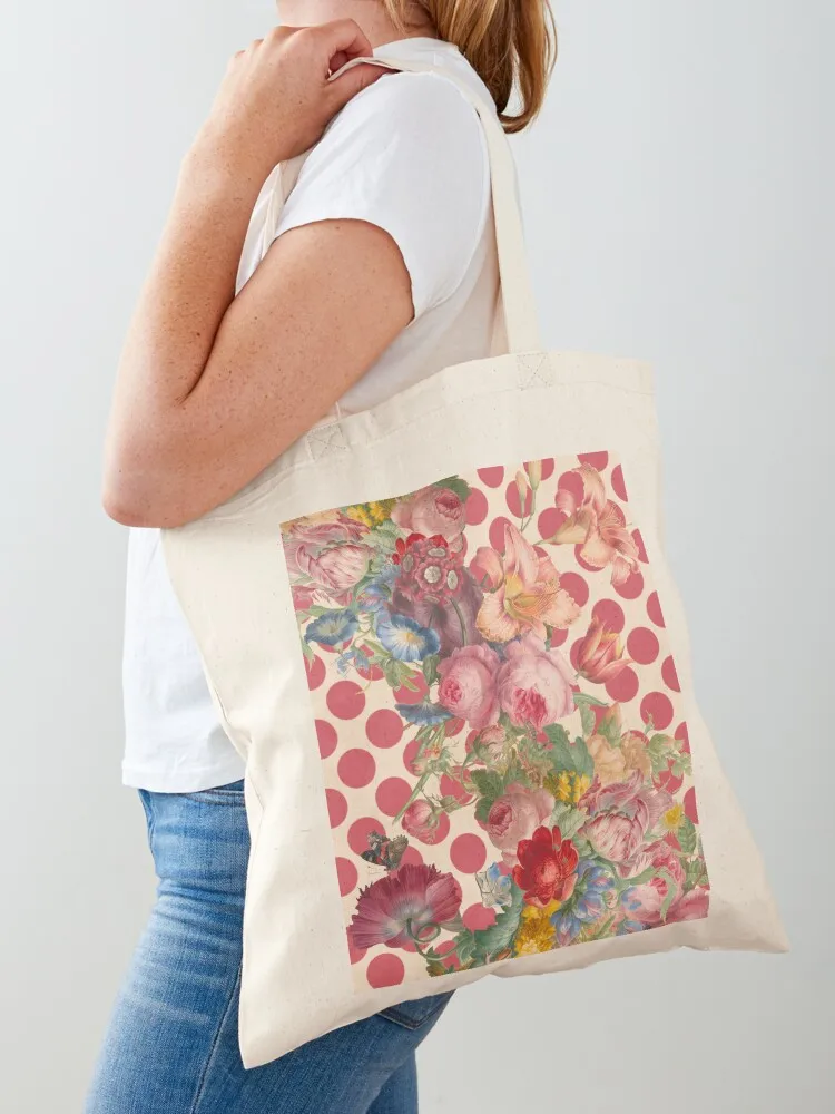

Pop portrait of flowers in rose pink Tote Bag Women's handbag bag for beach tote bag university Big women