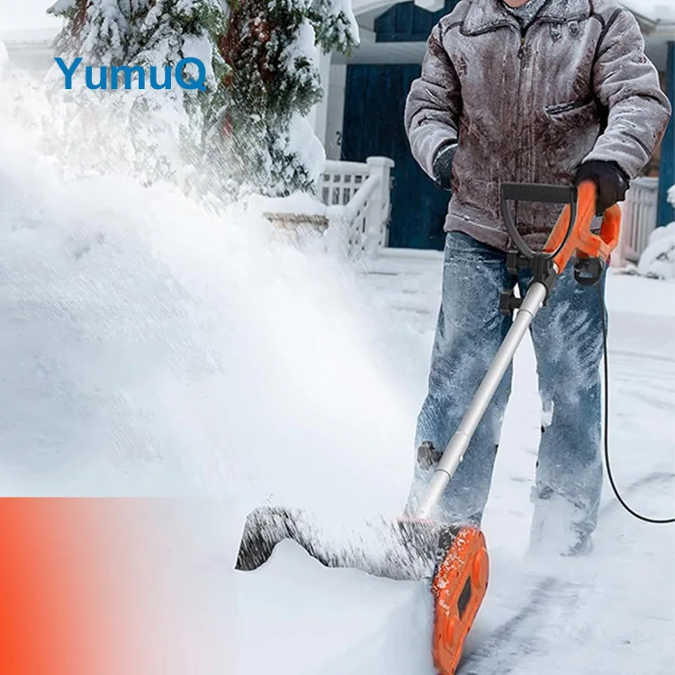 YumuQ-Pala eléctrica para nieve, dispositivo inalámbrico con batería de litio, profundidad de limpieza de 15CM, ancho de 32CM, distancia de lanzamiento de 8M