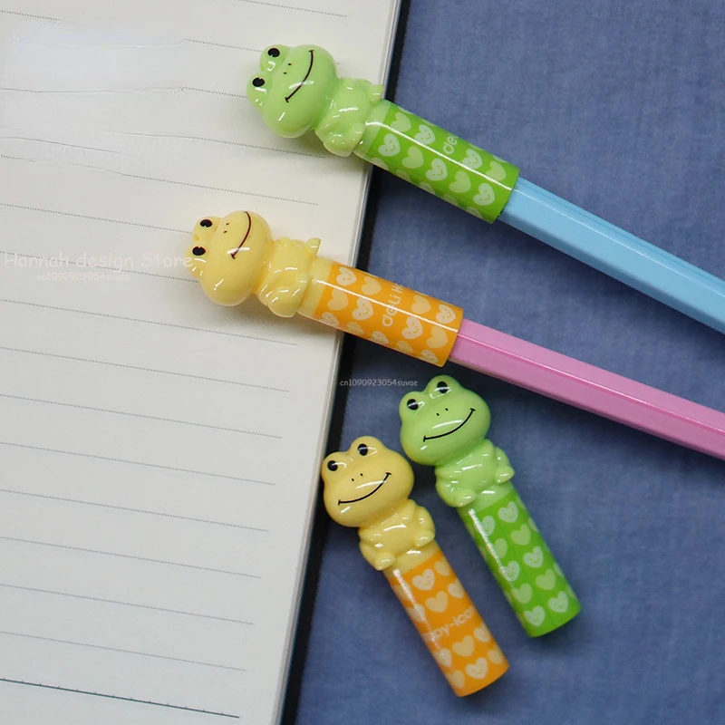 4 Pcs Cute Cartoon Pencil Cap Pen Cover Pencil Extender School Students Stationery Supplies Plastic Pencil Protector