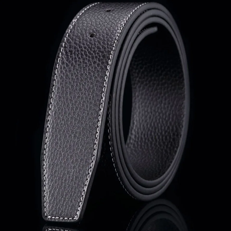 

3.5cm Headless Lychee Patterned Needle Buckle Belt Casual Men's Black Without Smooth Buckle Professional Pants Belt Dark Brown