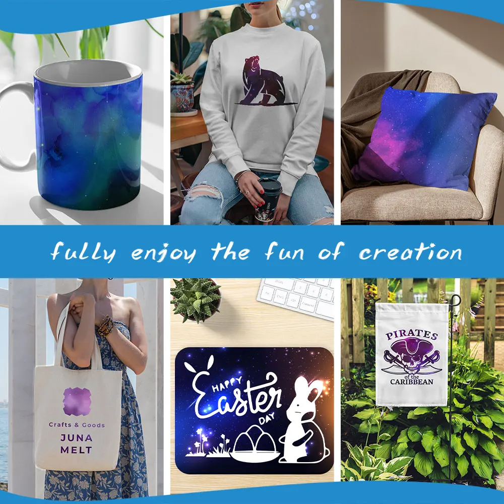 Wowocut Galaxy Inkt Transfer Sheet 12*12 In Infusible Transfer Inktvel Inkt Transfer Paper Mok Pers T-Shirts Tas Onderzetters Diy