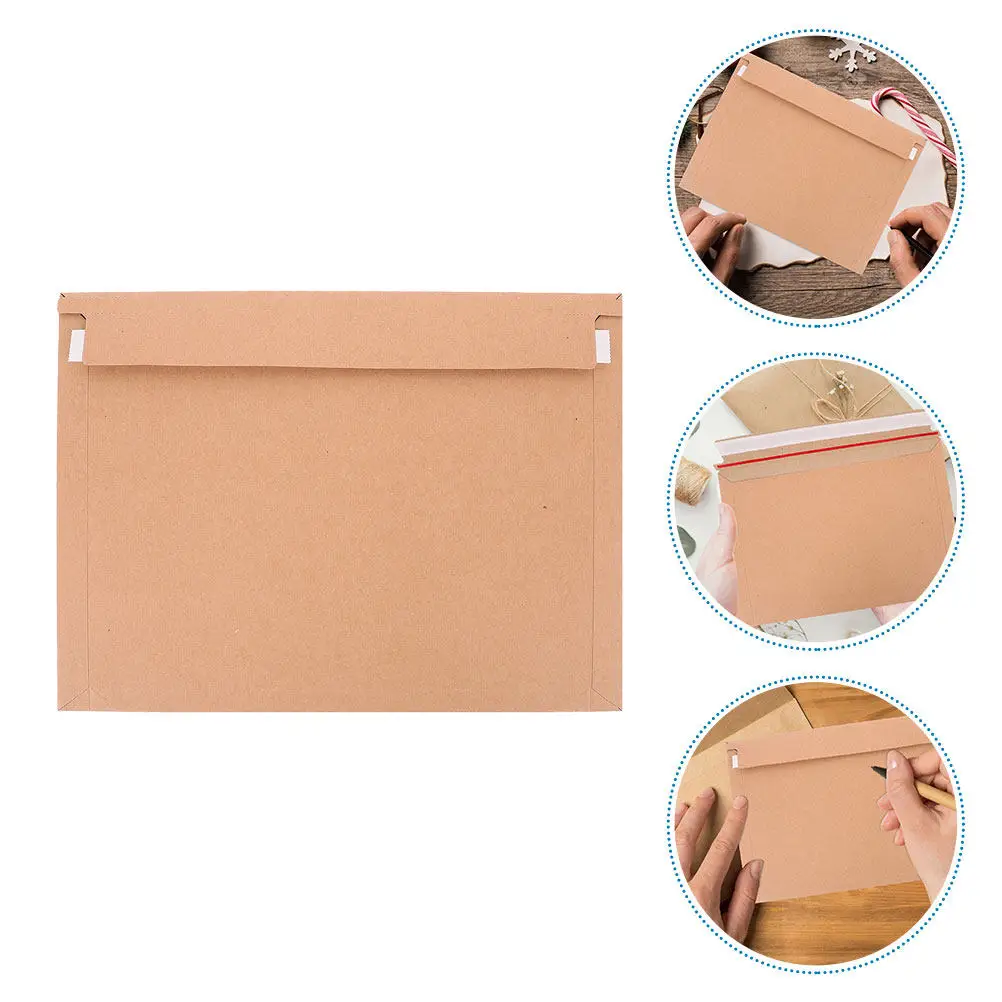 

25Pcs Photo Document Mailers Cardboard Self-Sealing Envelopes Mailing Bags Flat Shipping Mailers for Art Prints Catalogs