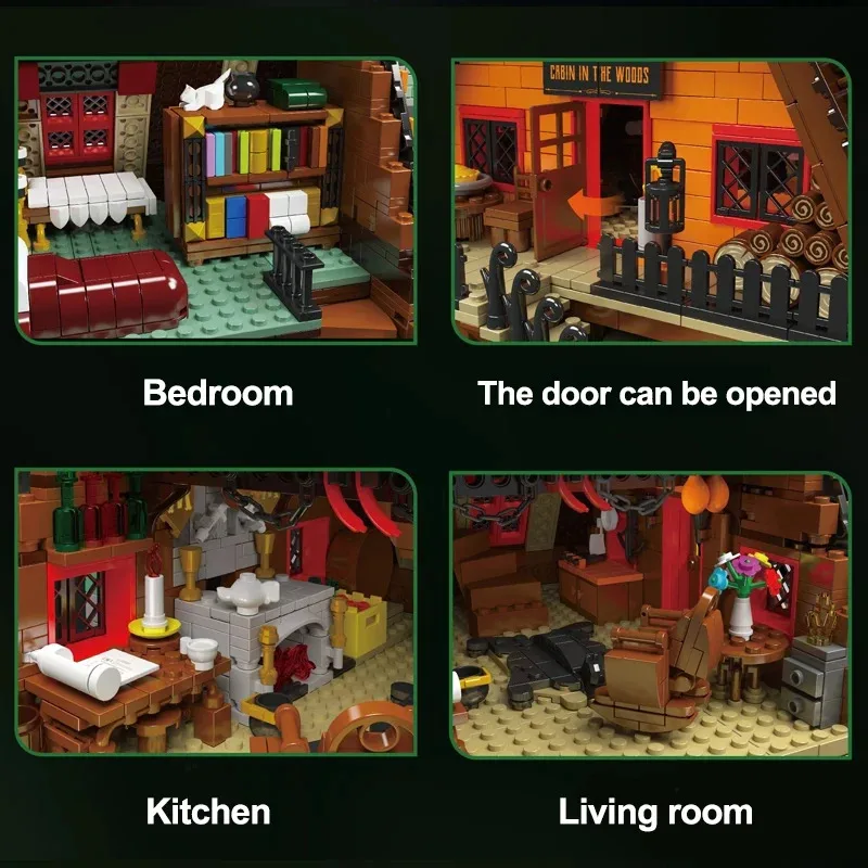 MOLD KING 16053 Einzigartiges Cottage im Wald Modellbausteine Vintage-Set Ziegel Montage Puzzle Spielzeug Weihnachtsgeschenk für Kinder