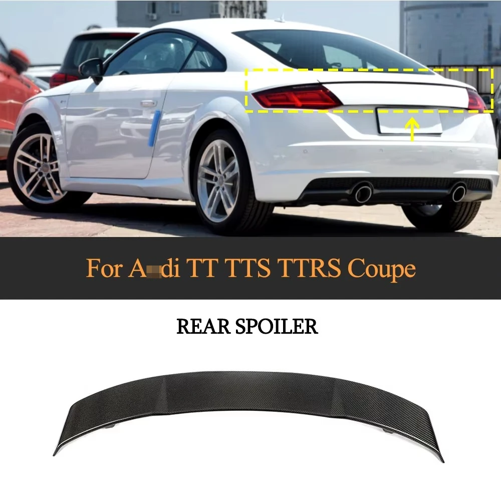 

Product Customization Carbon Fiber Rear Trunk Spoiler Wing forAudi TTRS TT MK3 8S TTS Coupe 2016-2019 Carbon Black