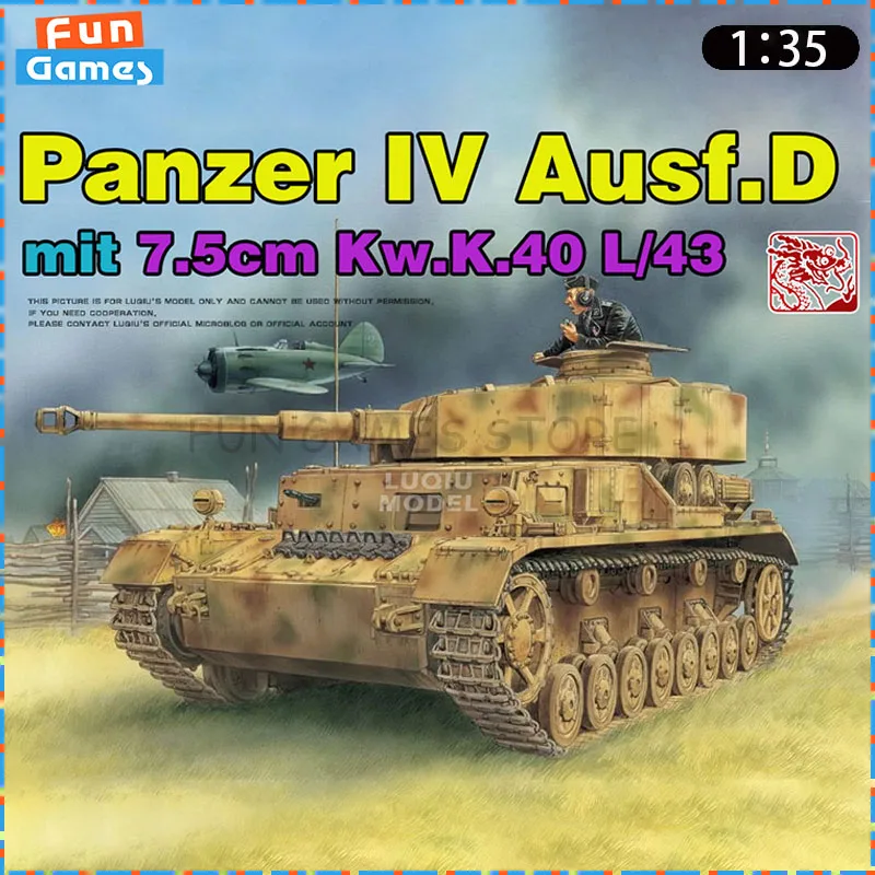 

New 1/35 Dragon Assemble Model Panzer Ⅳ Ausf.D Mit 7.5 Kw.K.40 L/43 Assemble Figure 6330 Model Uncolored Collect Custom Toy Gift