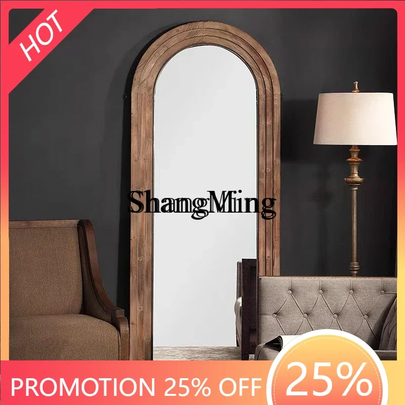 

FG retro full-length mirror arched high definition floor mirror old medieval full-length mirror