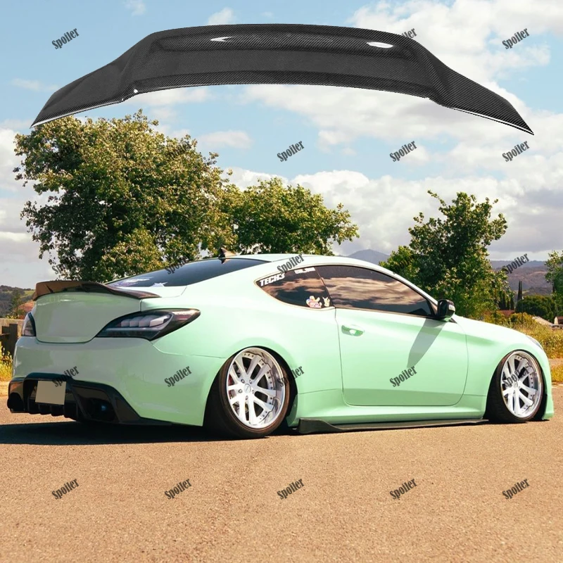 For Hyundai Genesis Coupe Spoiler 2009 10 11 12 2013 Year Glossy Real Carbon Fiber / FRP Rear Wing R Style Spoiler Accessories