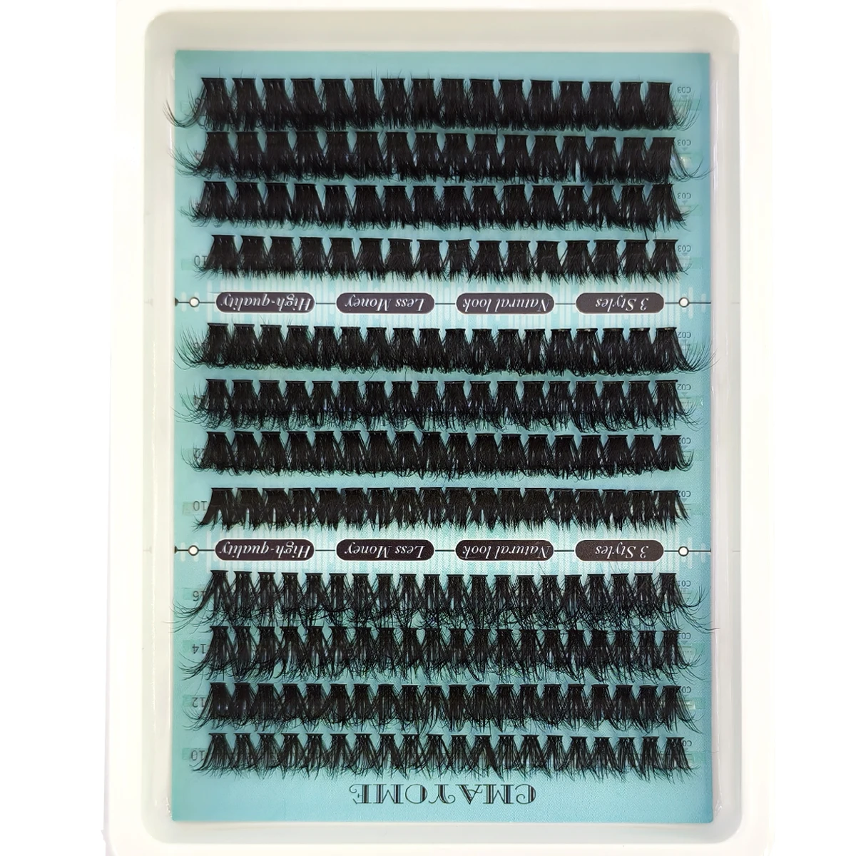 3-IN-1 Flauschige Einzel-Wimpernbüschel 60-80P, 120-200P Wimpernspitzen für untere Wimpern, wiederverwendbare DIY-Wimpernverlängerung im Manga-Stil – Detail 4