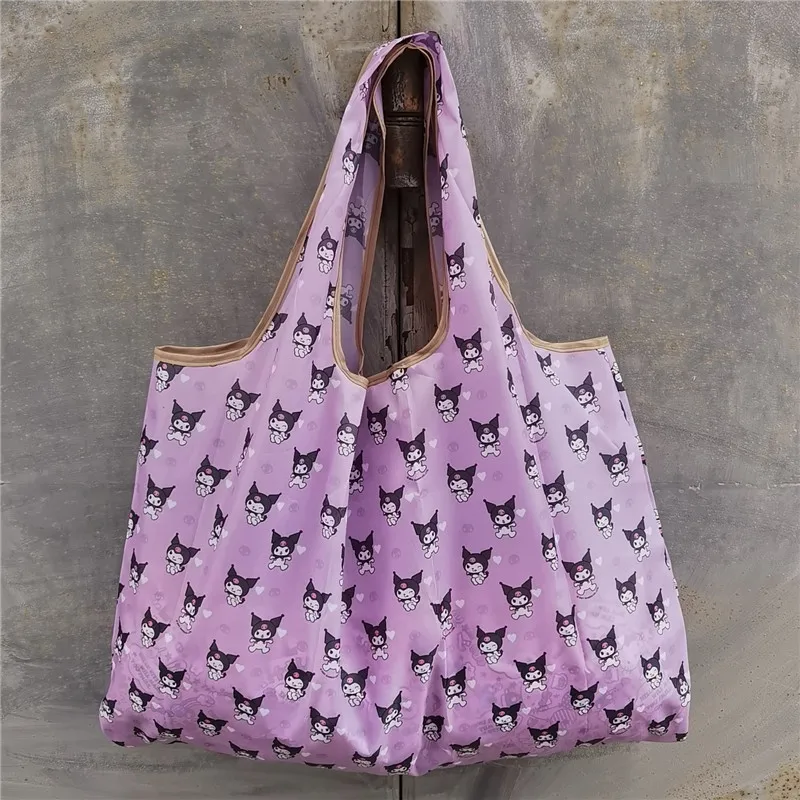 Sanrio Supermarket Eco Friendly Shopping Bag Cartoon Kuromi Foldable Portable Waterproof Large Capacity Handheld Storage Bag view 6