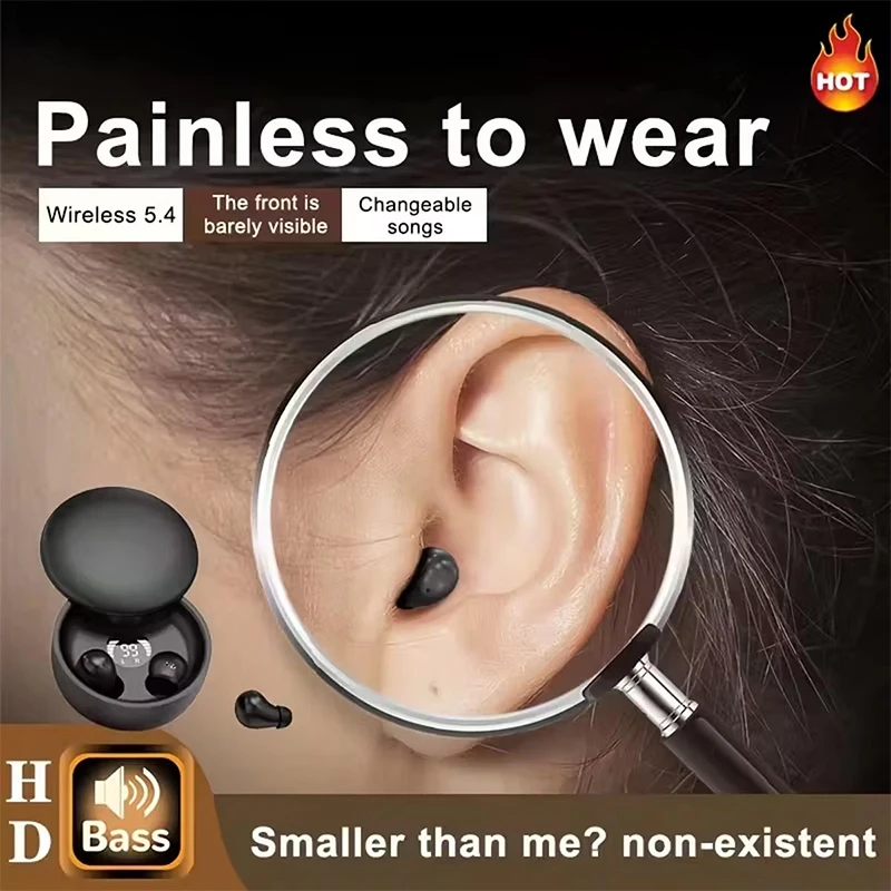 SK26- mini wireless bluetooth headset small earbuds sleep work sports invisible headphones HD HIFI bass sound quality earphones
