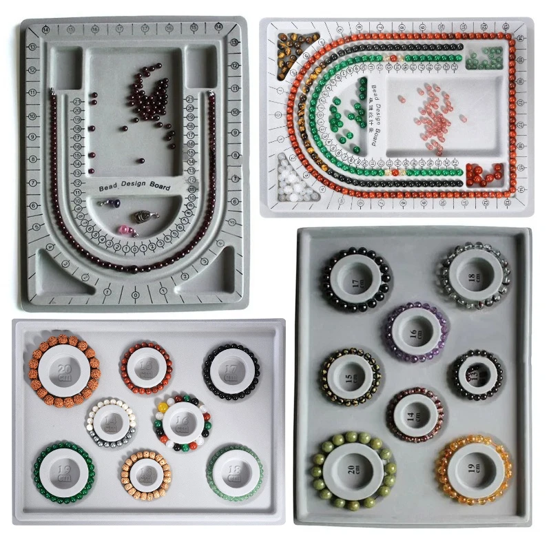 Jewelry Making DIY Bracelets Necklaces Bead Wearing Dials Handmade Bead Organizer Design Measuring Trays Jewelry Display Trays