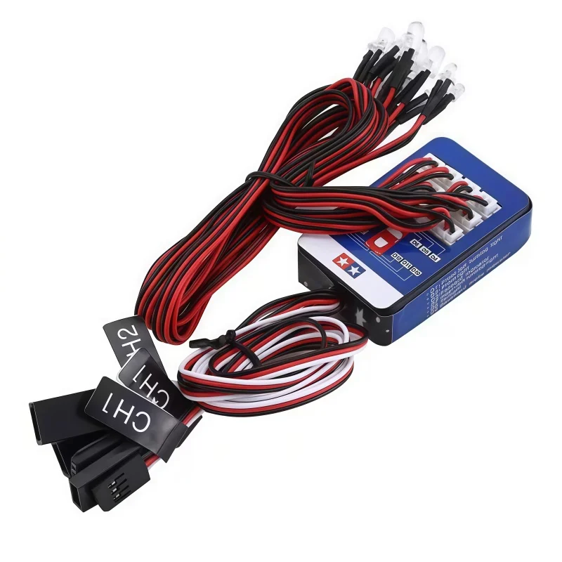 Symulacja Latarki 12 LED Zestaw Oświetleniowy Kierunkowskaz Hamulec do Modeli RC w Skali 1/10 Yokomo Tamiya HSP HPI AXIAL RC4WD TRX