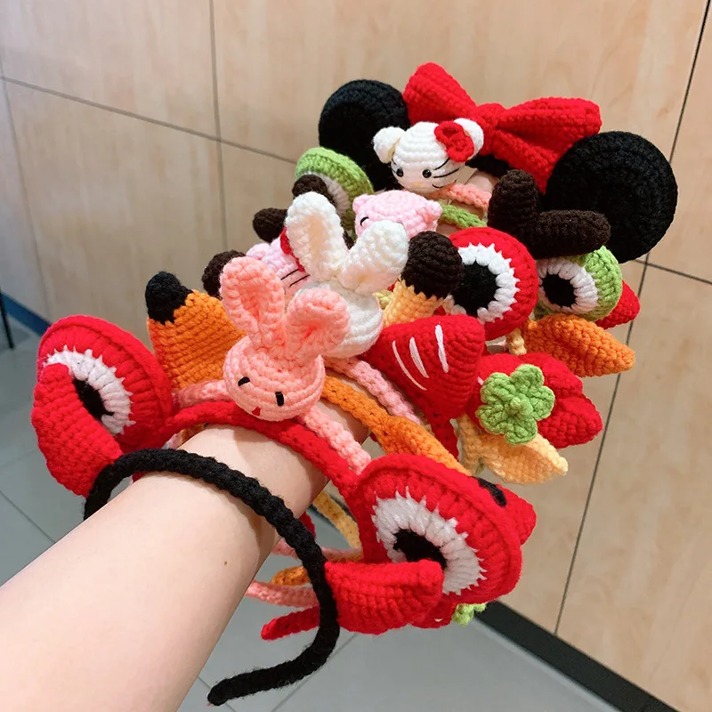 DIY Creative Handmade Wool Cartoon Small Animal Headband/strawberry Bear Frog Small Ding Headband