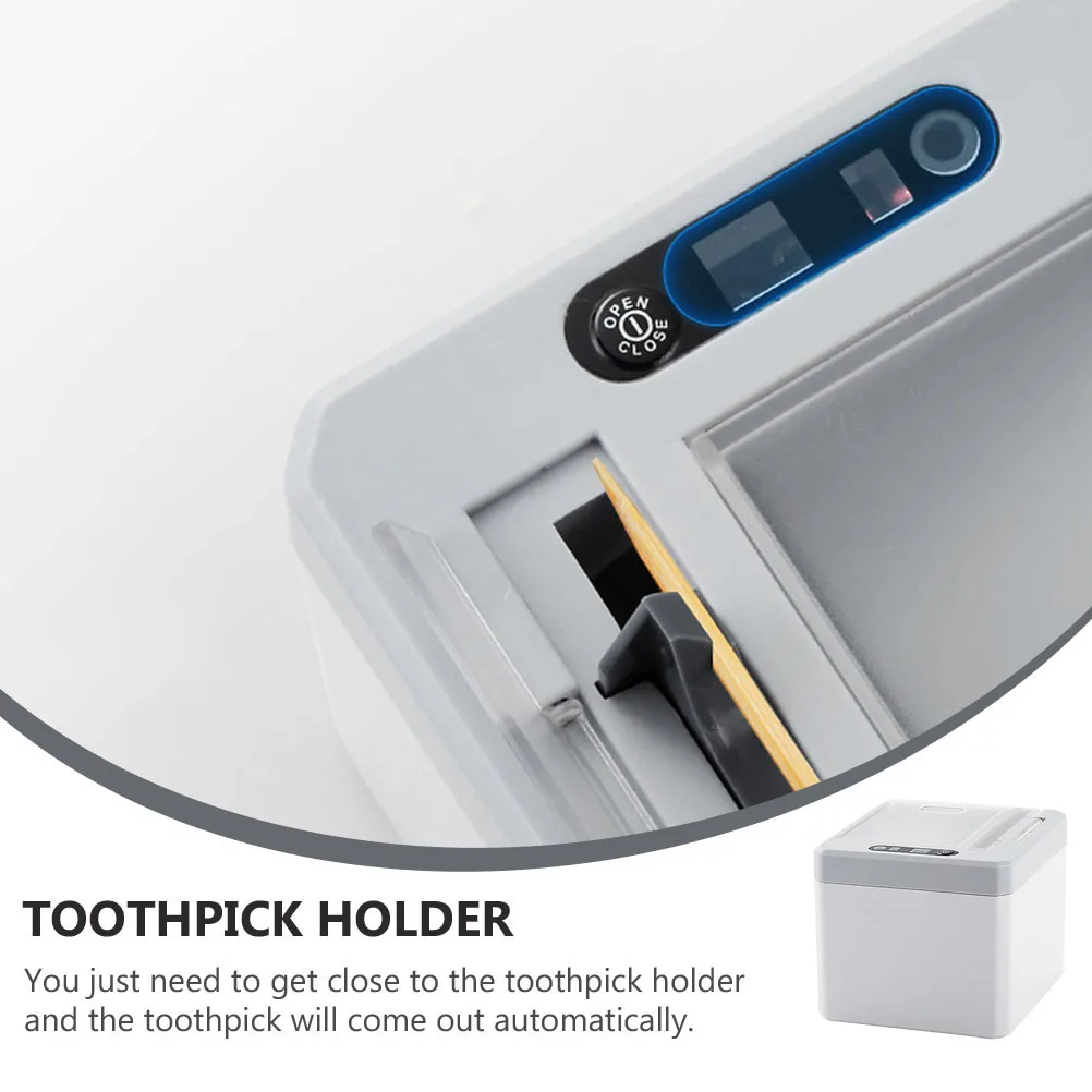 

Intelligent Toothpick Automatic Infrared Sensing Compact Design Toothpick Holder Hotel Family ABS