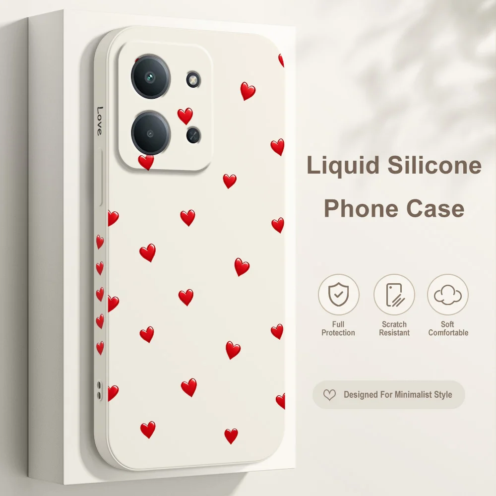 Crimson Heart Phone Case For Xiaomi Poco X8 M8 F8 X7 M7 F7 C6 M6 F6 X5 M5 F5 Pro Max Ultra 4G 5G Silicone Soft Cover
