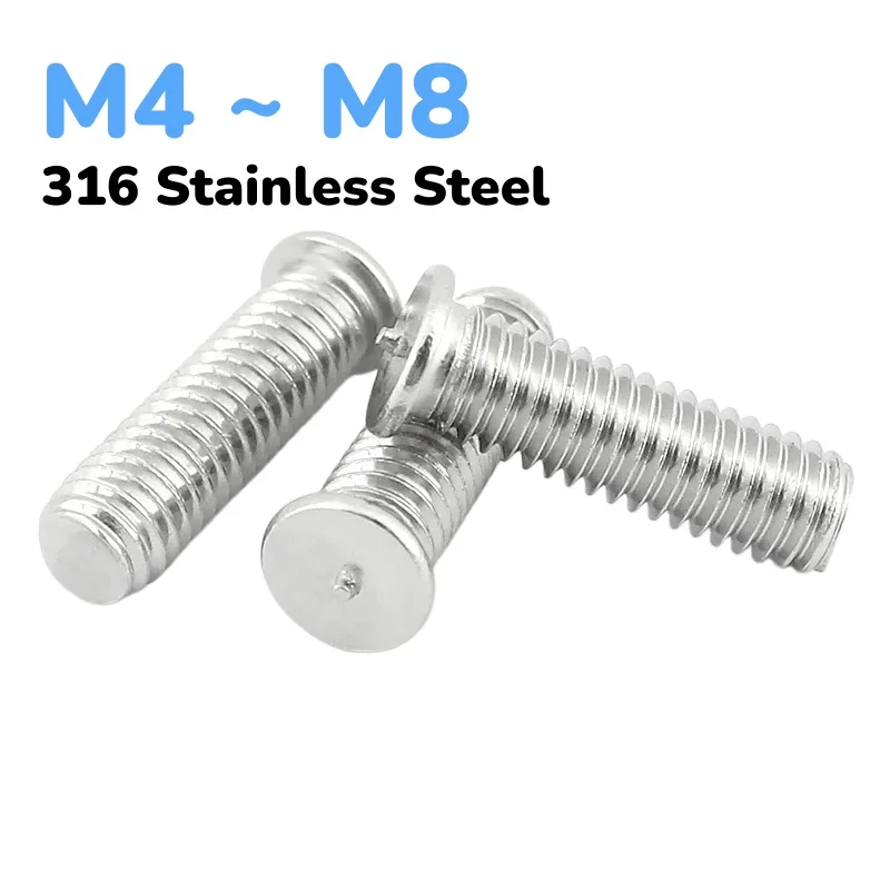 316 Stainless Steel Welding Stud Screws M4 ~ M8 Spot Welding Screws For Capacitor Discharge