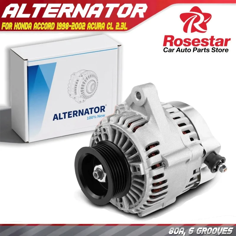 

Alternator for Acura CL Honda Accord 1998 1999 2000 2001 2002 2.3L 80A 12V CCW 13767, 31100PAAA01, 31100PAAA01RM, 31100PAAL71
