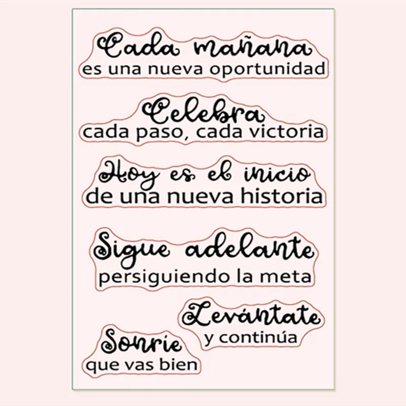 new spanish word  Clear Stamp Transparent Silicone Stamp Seal Sheet For Scrapbooking Photo Album Decoration