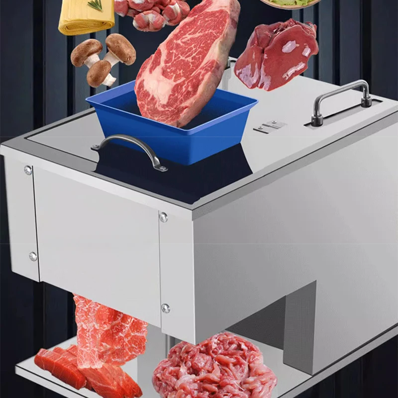 Elektrische vleessnijmachine Commerciële automatische roestvrijstalen elektrische snijmachine Aardappelsnijmachine Groenten