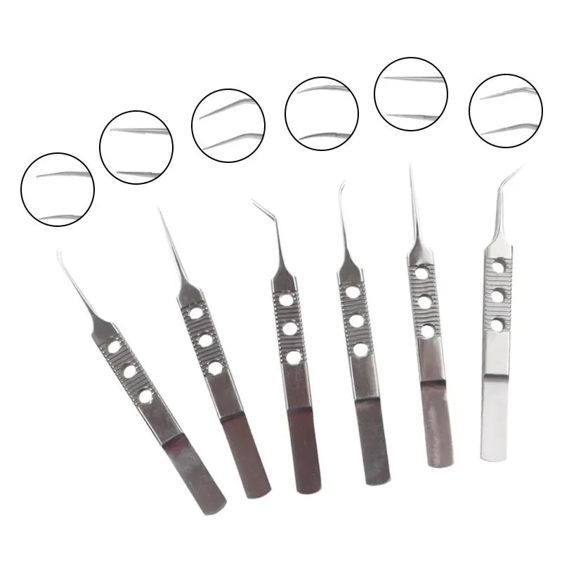 

GREATLH Stainless Steel Ophthalmic Forceps Angle Tip Straight Tip Curved Tip Forceps Eye Surgical Ophthalmic Instrument
