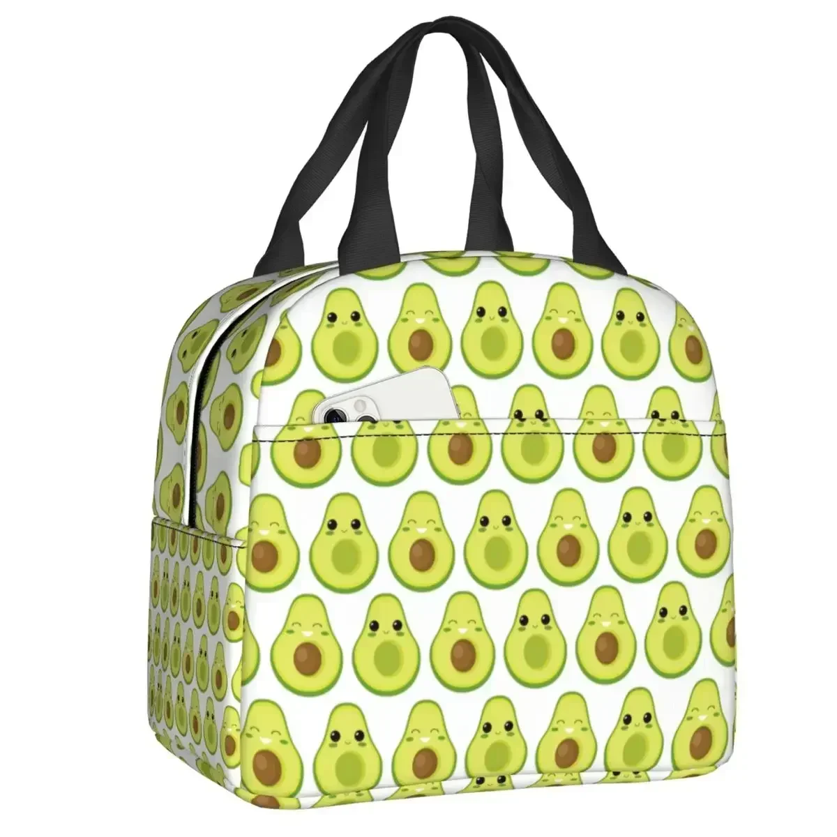 

Cute Avocado Pattern Portable Lunch Box Women Multifunction Thermal Cooler Food Insulated Lunch Bag Kids School Children