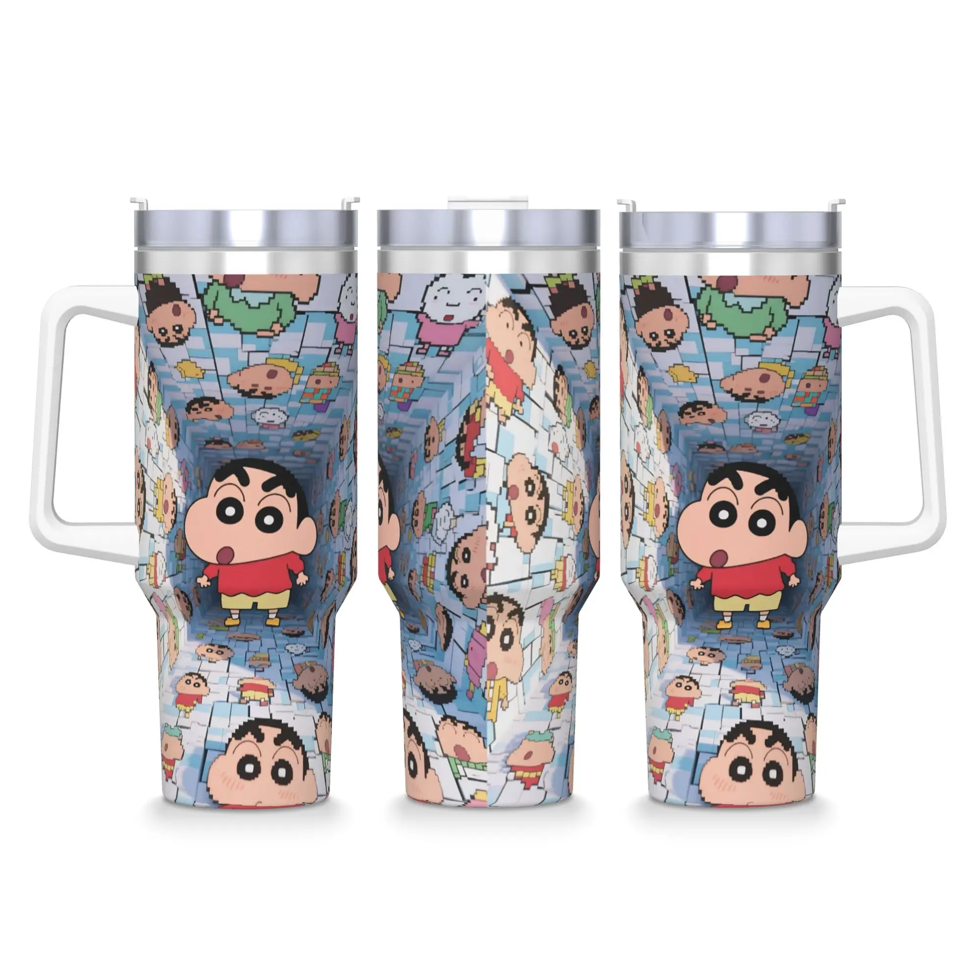 

мелки Nohara Shinnosuke -shins-chans Термочашки для вождения с соломинкой и крышкой Кружки большой емкости Чашка Холодный напиток Бутылка для воды