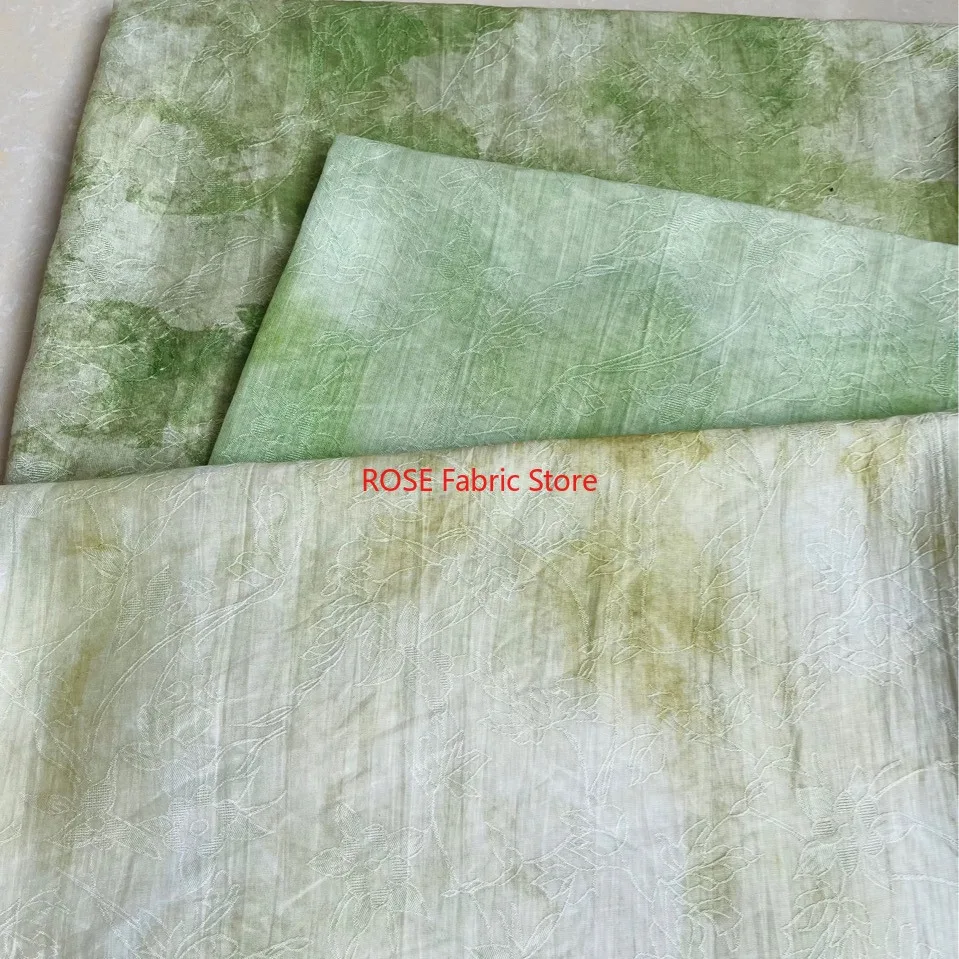 1 Meter Classic Silk Dyed Jacquard Fabric Spring Summer Dress Cheongsam Hanfu Handmade Sewing Fabric