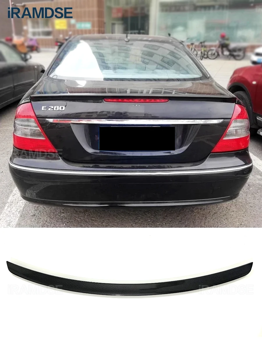 W211 Spomicrophone pour Benz E240 280 320 350 E63 Classe E, Aileron Arrière de Voiture Noir, Accessoires de Peinture Carbone