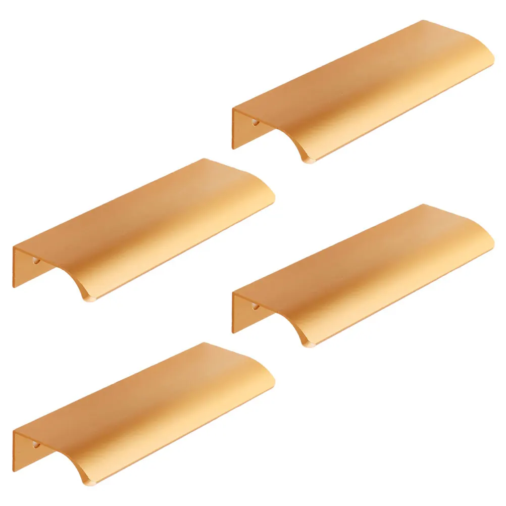 

4Pcs Cabinet Invisible Handles Punch-Free Modern Drawer Pulls Aluminum Alloy Rustproof Finger-Safe Furniture Handles for Kitchen