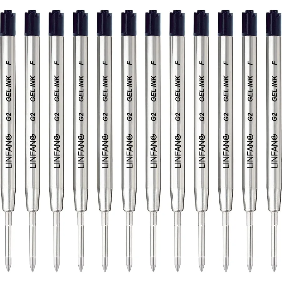 

Черные стержни для гелевых ручек, шариковая ручка, черные, 12 упаковок, стержни для гелевых ручек, тонкий наконечник 0,5 мм, гладкий стержень для ручки для письма, 12 черных