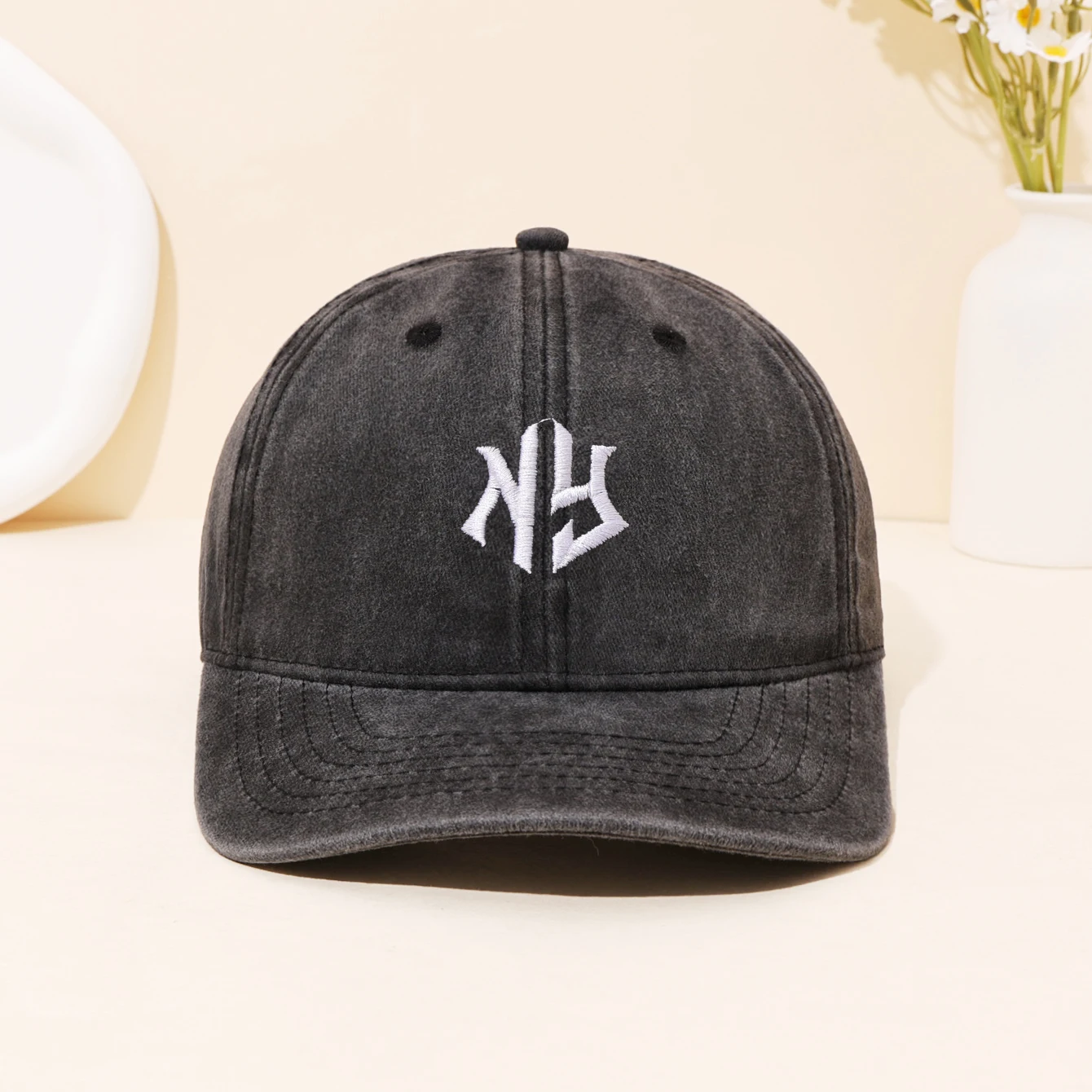 قبعة بيسبول عصرية وغير رسمية مغسولة مع قبعة منقار البط المطرزة في نيويورك قابلة للتعديل مناسبة لتظليل الشمس في الهواء الطلق #2