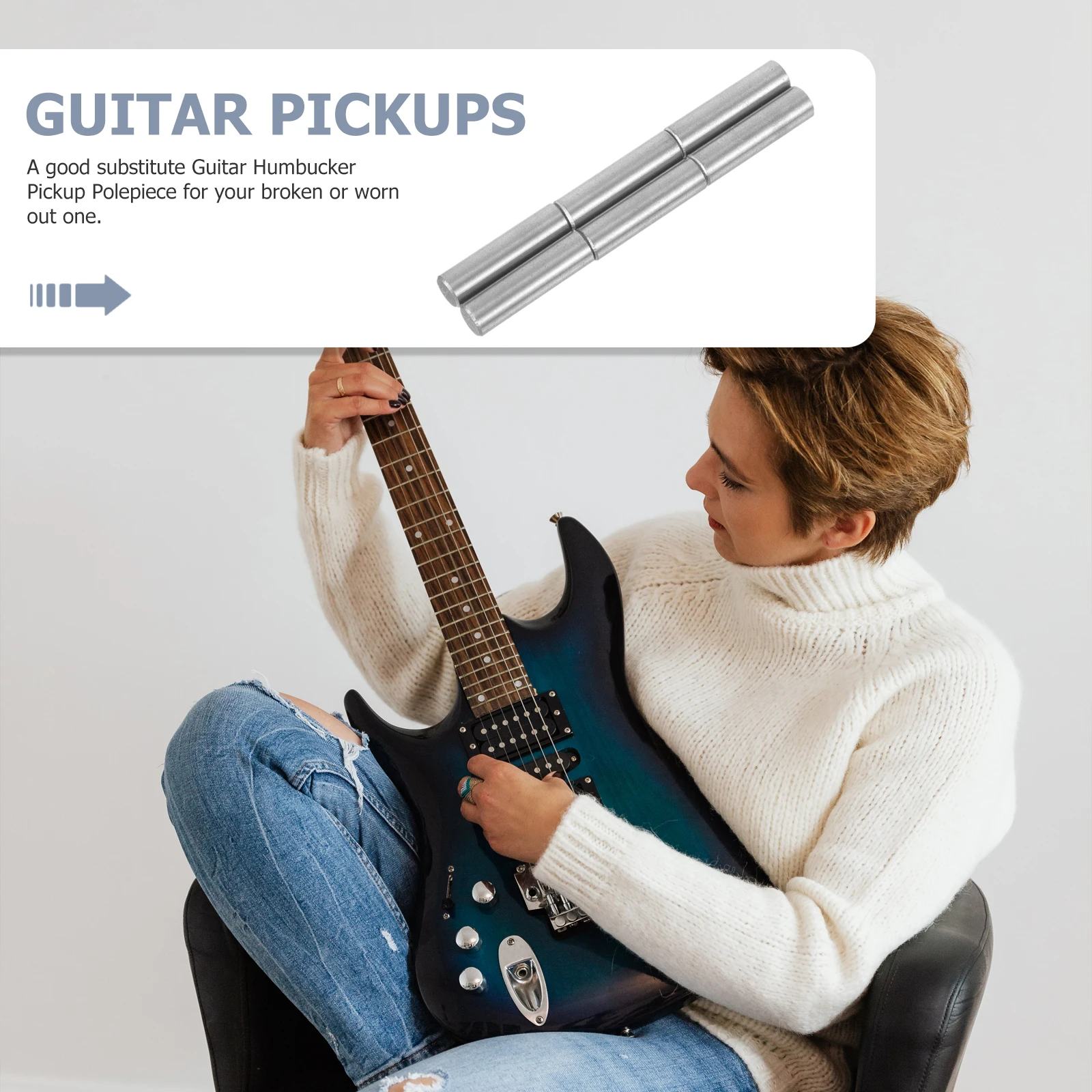 

6 Pcs Pickup Magnet Guitar Electric Guitars Component Bass Pickups Rod for Humbucker Pole Slug