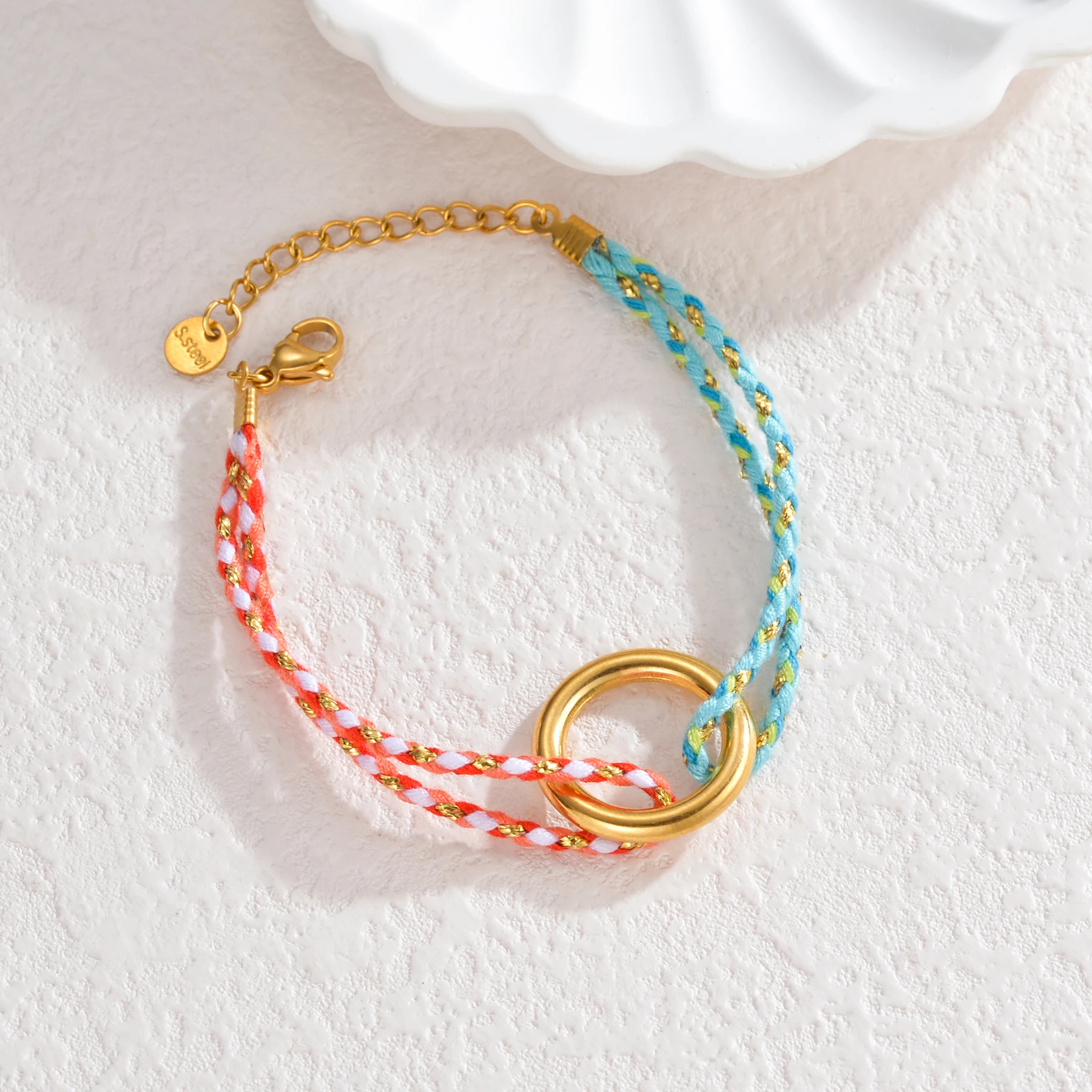 Atoztide أنماط متعددة الكرز القلب قلادة سوار للنساء الفتيات الفولاذ المقاوم للصدأ حبل مضفر سلسلة سوار مجوهرات هدية