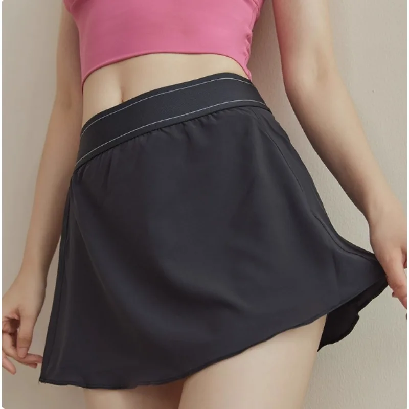

2025 New Style Loose-Fit High-Waisted Slimming Sports Shorts Summer Lightweight Training Running Anti-Exposure Yoga Tennis Skort