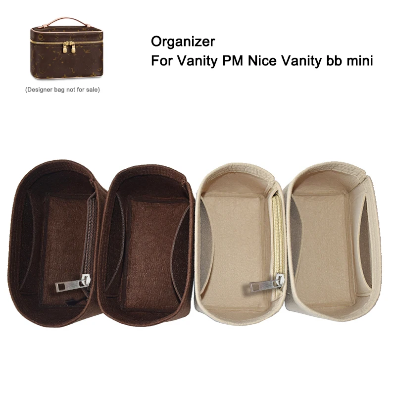 Insert Bag Organizer For VANITY PM Nice BB Nano Mini ,Womens Luxury Cosmetic Case Inner Purse,Make Up Bags Liner Shaper